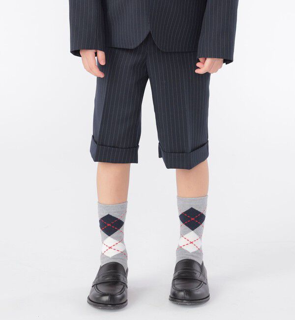 SHIPS KIDS「SHIPS KIDS:100～130cm / セレモニー ストライプ ショートパンツ」|その他|ネイビー