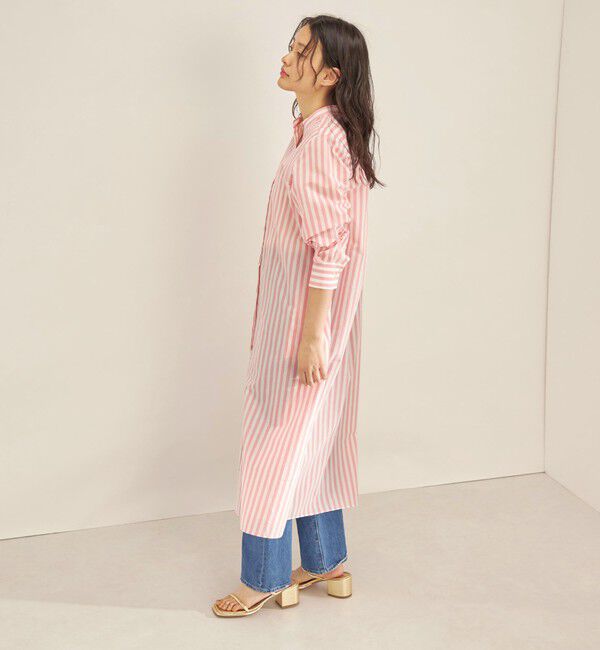 SHIPS for women「〈手洗い可能〉MANTECO カラー ストライプ ワンピース」|ワンピース|