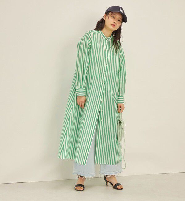 SHIPS for women「〈手洗い可能〉MANTECO カラー ストライプ ワンピース」|ワンピース|