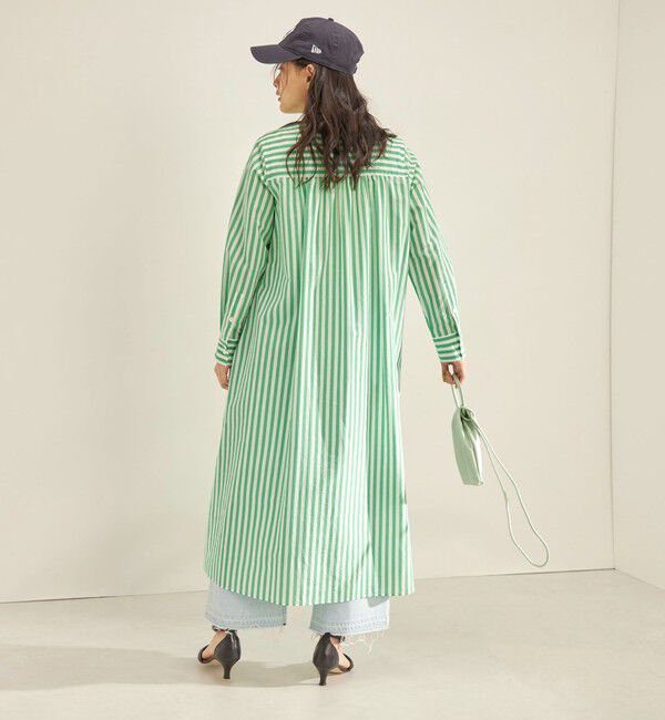 SHIPS for women「〈手洗い可能〉MANTECO カラー ストライプ ワンピース」|ワンピース|