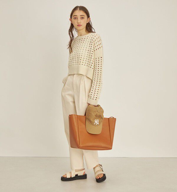 SHIPS for women「〈手洗い可能〉綿 ナイロン メッシュ ニット プルオーバー」|ニット・セーター|