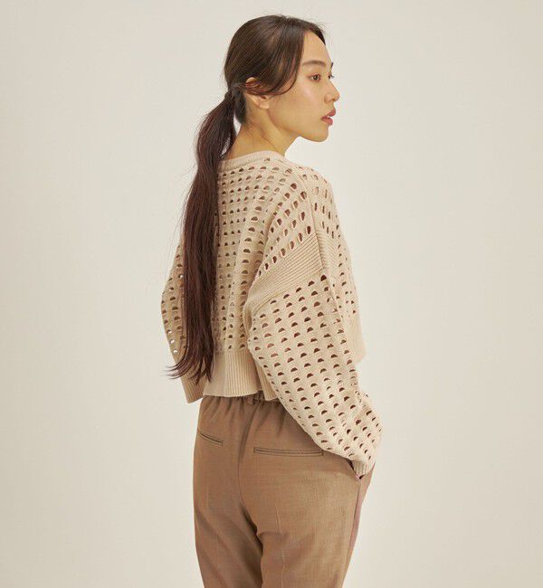 SHIPS for women「〈手洗い可能〉綿 ナイロン メッシュ ニット プルオーバー」|ニット・セーター|