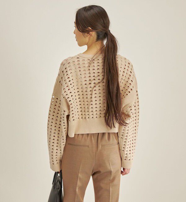 SHIPS for women「〈手洗い可能〉綿 ナイロン メッシュ ニット プルオーバー」|ニット・セーター|