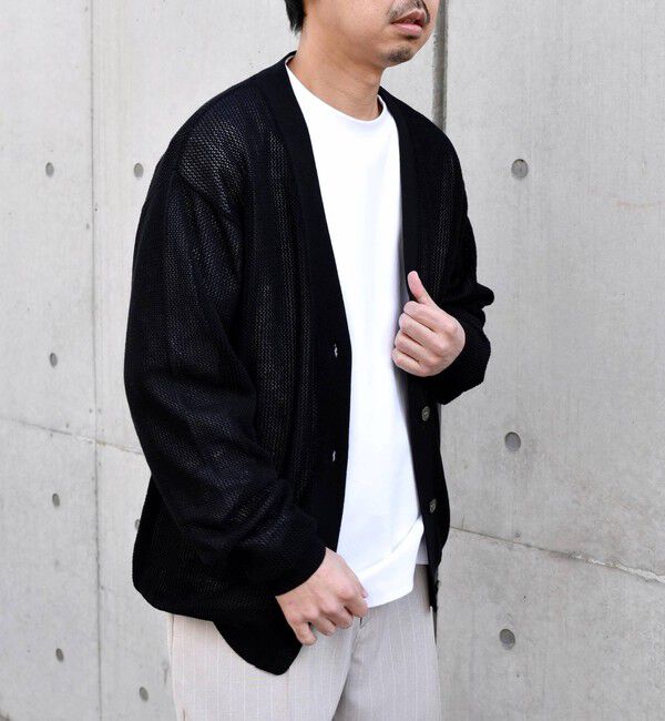 SHIPS any「SHIPS any: 〈洗濯機可能〉シアー ニット Vネック ボタン カーディガン◇」|カーディガン|