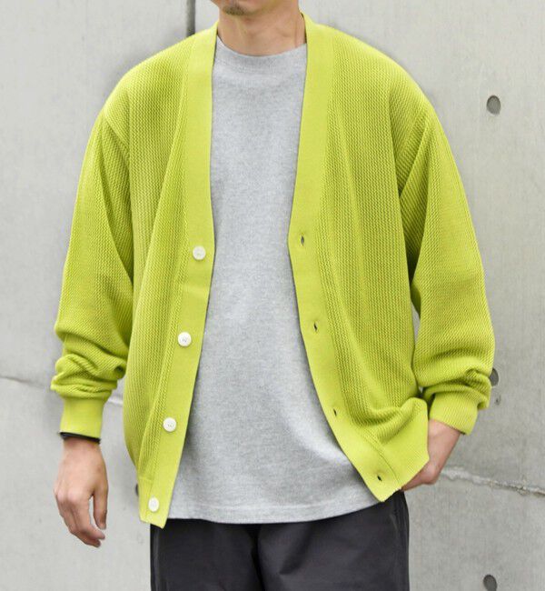 SHIPS any「SHIPS any: 〈洗濯機可能〉シアー ニット Vネック ボタン カーディガン◇」|カーディガン|ライトグリーン