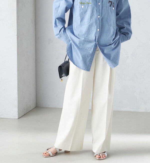 SHIPS for women「〈手洗い可能〉ハイカウント ツイル チノ タック パンツ 24SS ◇」|チノ|ナチュラル