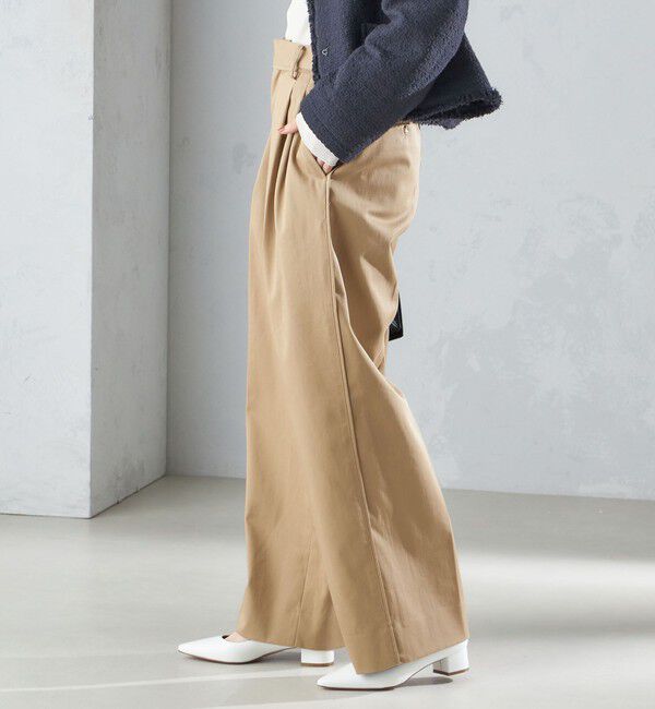 SHIPS for women「〈手洗い可能〉ハイカウント ツイル チノ タック パンツ 24SS ◇」|チノ|