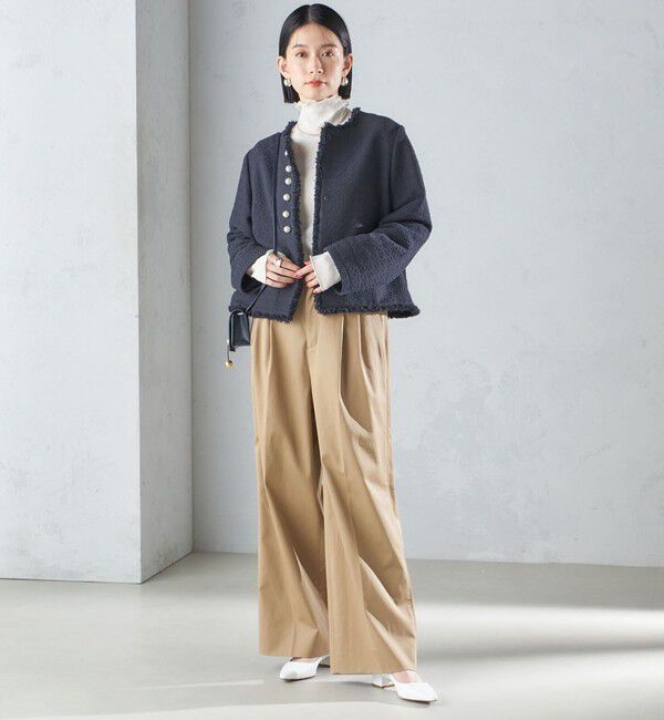 SHIPS for women「〈手洗い可能〉ハイカウント ツイル チノ タック パンツ 24SS ◇」|チノ|