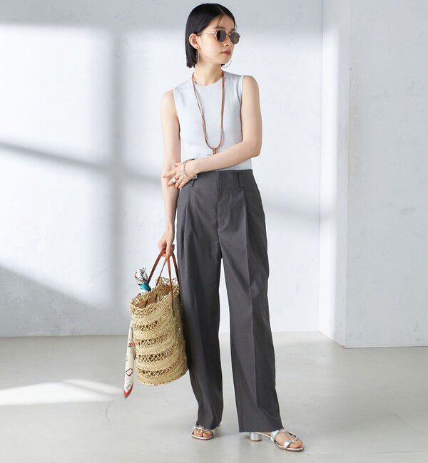 SHIPS for women「〈手洗い可能 〉ドライオックス フロント タック ストレート パンツ 25SS」|その他|