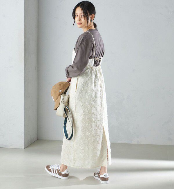 SHIPS for women「〈手洗い可能〉フリンジ ジャカード キャミ ワンピース 24SS」|ワンピース|