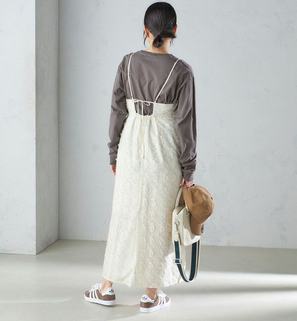 SHIPS for women「〈手洗い可能〉フリンジ ジャカード キャミ ワンピース 24SS」|ワンピース|