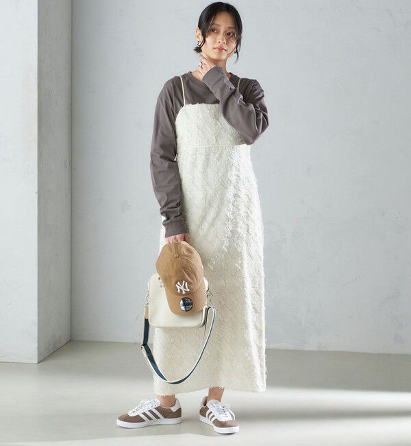 SHIPS for women「〈手洗い可能〉フリンジ ジャカード キャミ ワンピース 24SS」|ワンピース|