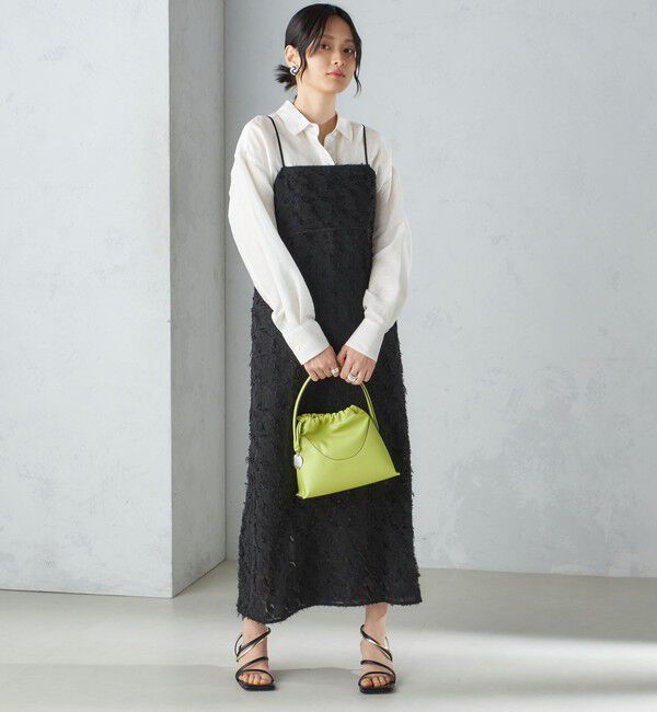 SHIPS for women「〈手洗い可能〉フリンジ ジャカード キャミ ワンピース 24SS」|ワンピース|