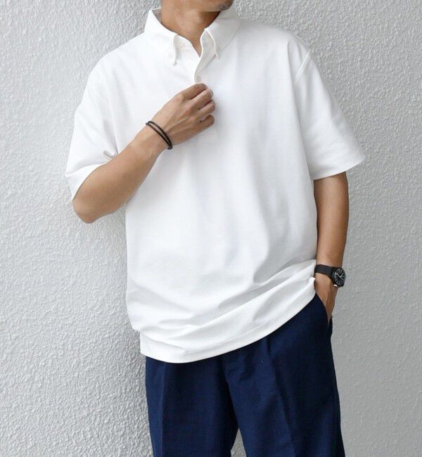 SHIPS any「SHIPS any:〈接触冷感/遮熱/UVカット機能等〉サマーファンクション 鹿の子 ボタンダウンポロシャツ◇」|ポロシャツ|
