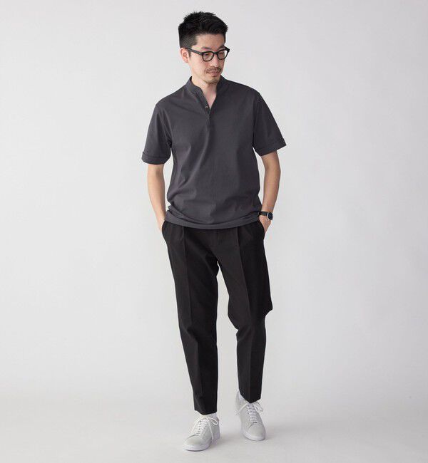 SHIPS「【WEB限定】SHIPS:〈接触冷感〉アイスタッチ プレーティングジャージー パイピング バンドカラーポロシャツ」|ポロシャツ|