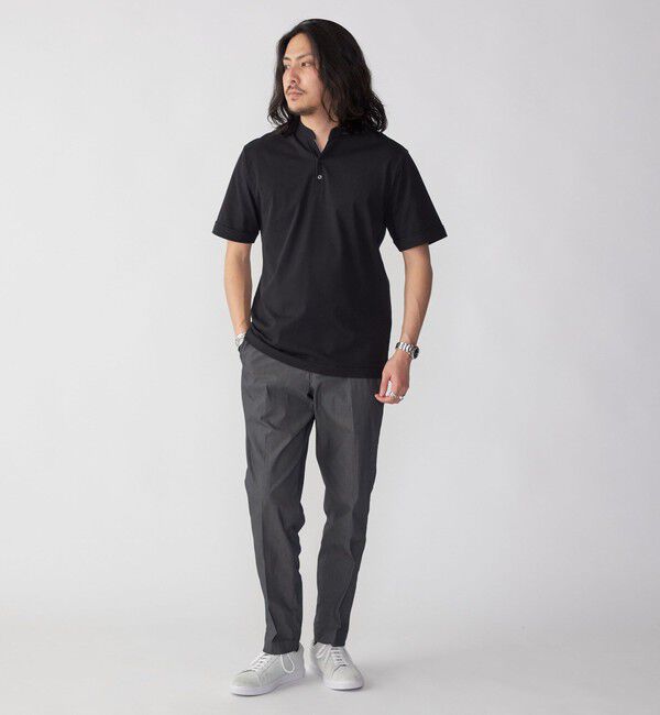 SHIPS「【WEB限定】SHIPS:〈接触冷感〉アイスタッチ プレーティングジャージー パイピング バンドカラーポロシャツ」|ポロシャツ|