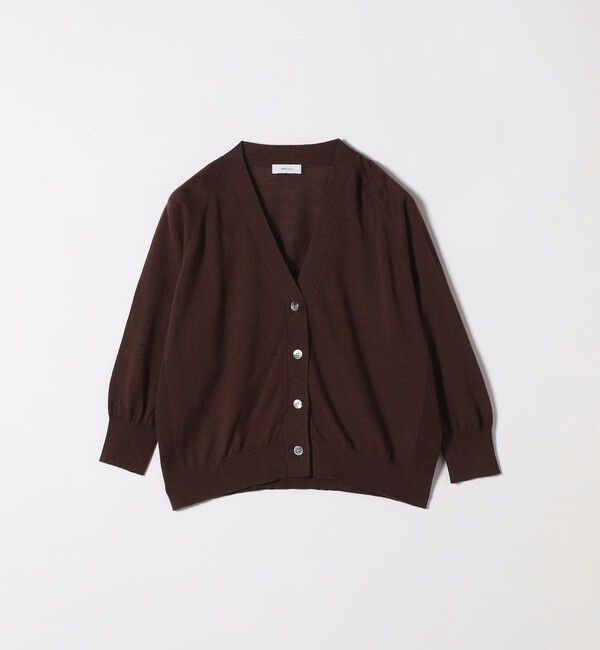 SHIPS any「SHIPS any:〈手洗い可能〉リネン ミックス Vネック ショート シアー カーディガン」|カーディガン|
