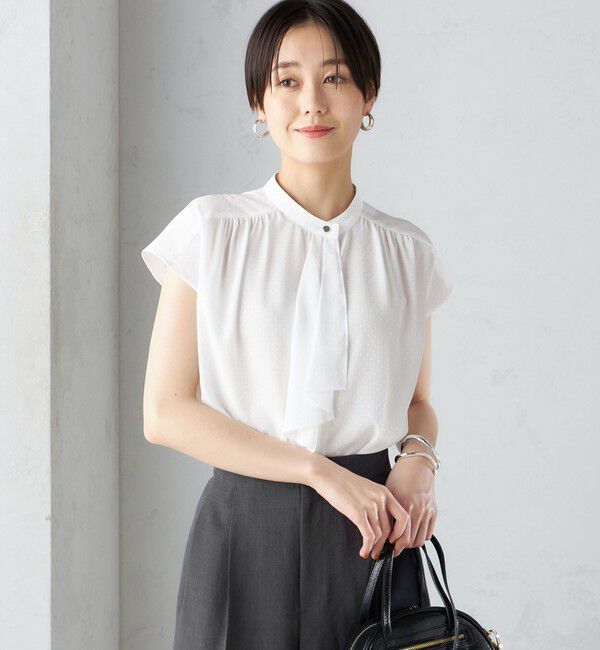 SHIPS for women「〈手洗い可能〉スカーフ タイ フレンチ スリーブ ブラウス ◇」|シャツ・ブラウス|