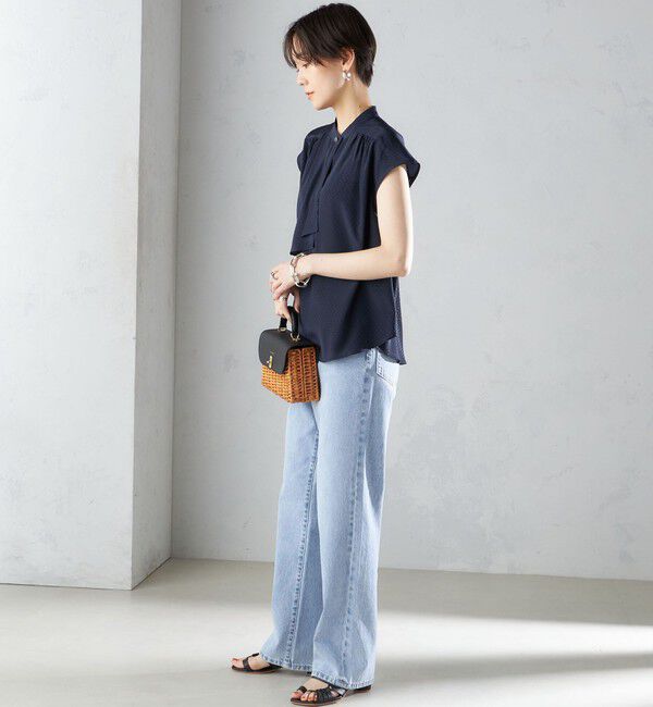 SHIPS for women「〈手洗い可能〉スカーフ タイ フレンチ スリーブ ブラウス ◇」|シャツ・ブラウス|