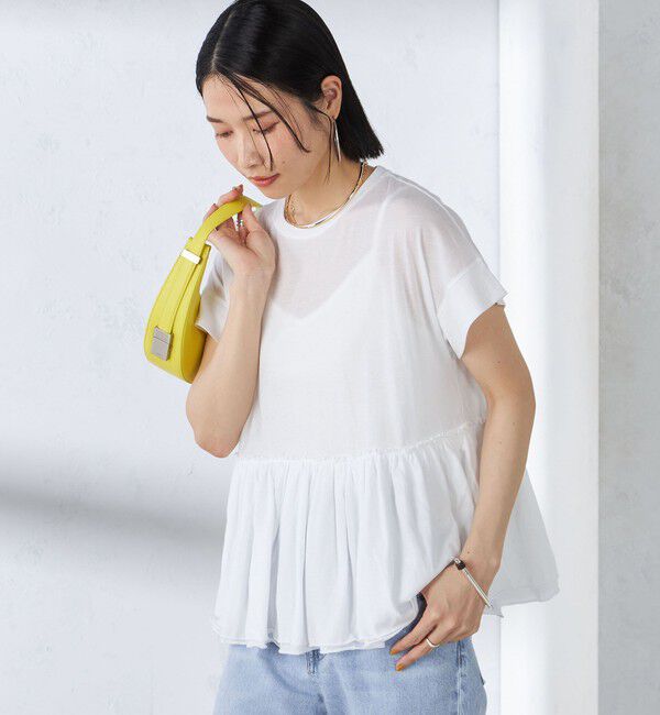 SHIPS for women「〈接触冷感〉コットン ナイロン ペプラム プルオーバー」|Tシャツ・カットソー|