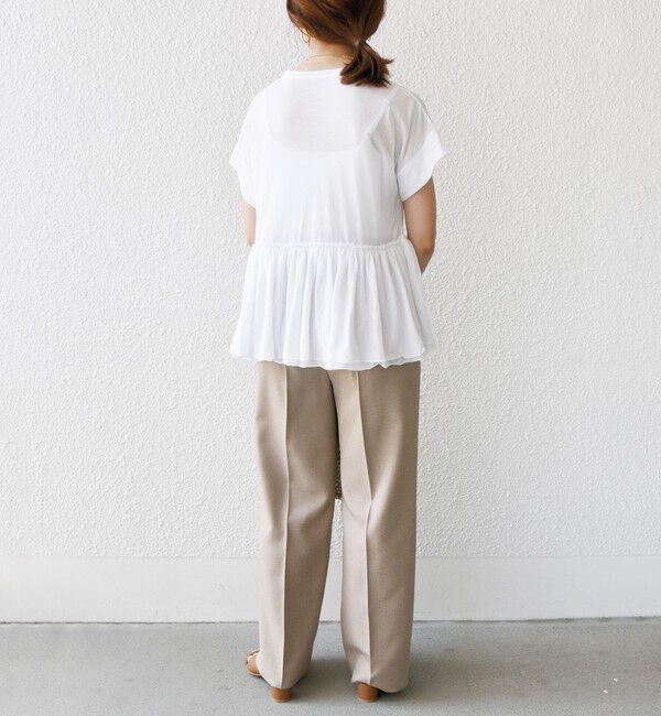 SHIPS for women「〈接触冷感〉コットン ナイロン ペプラム プルオーバー」|Tシャツ・カットソー|