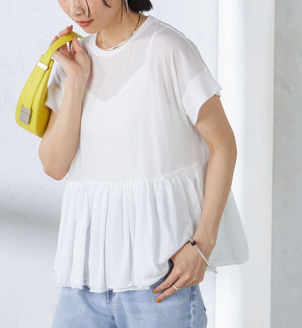 SHIPS for women「〈接触冷感〉コットン ナイロン ペプラム プルオーバー」|Tシャツ・カットソー|