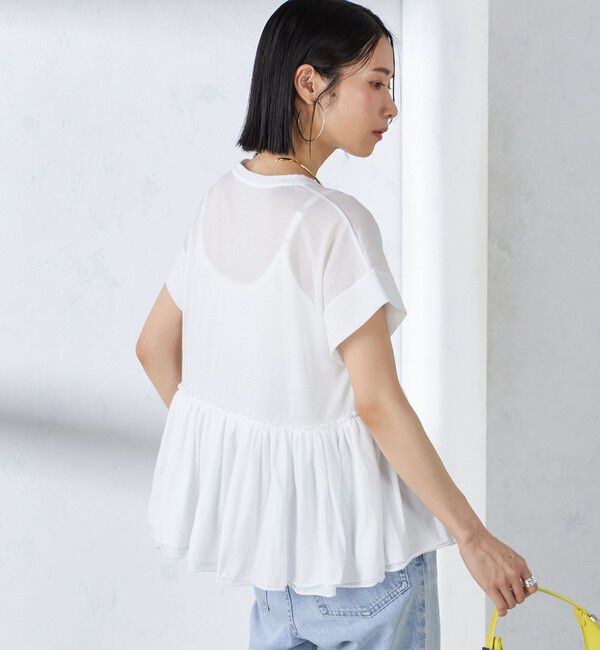 SHIPS for women「〈接触冷感〉コットン ナイロン ペプラム プルオーバー」|Tシャツ・カットソー|