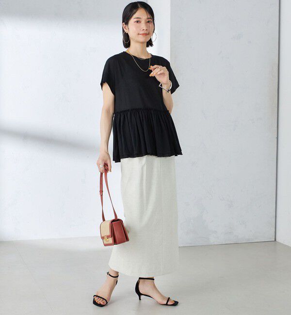 SHIPS for women「〈接触冷感〉コットン ナイロン ペプラム プルオーバー」|Tシャツ・カットソー|