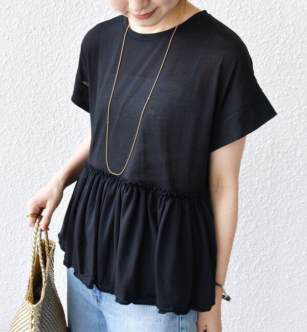 SHIPS for women「〈接触冷感〉コットン ナイロン ペプラム プルオーバー」|Tシャツ・カットソー|