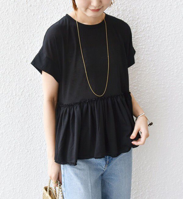 SHIPS for women「〈接触冷感〉コットン ナイロン ペプラム プルオーバー」|Tシャツ・カットソー|