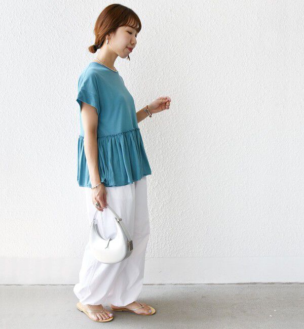 SHIPS for women「〈接触冷感〉コットン ナイロン ペプラム プルオーバー」|Tシャツ・カットソー|