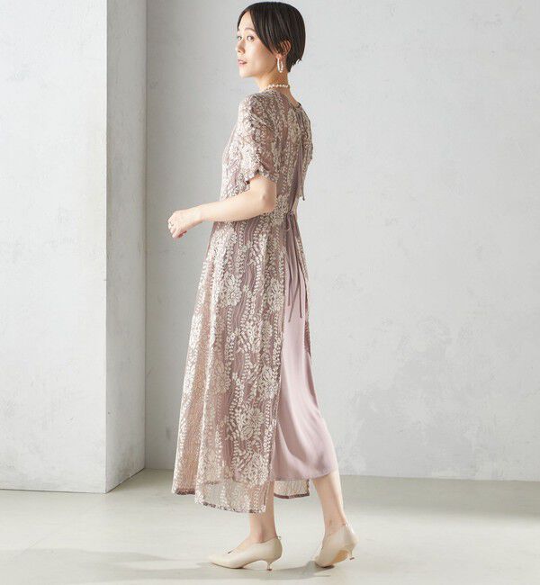 SHIPS for women「kaene:バックリボンレースワンピース 2（セレモニー対応可）」|ワンピース|