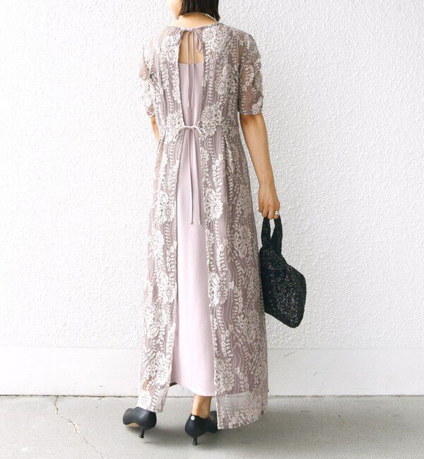 SHIPS for women「kaene:バックリボンレースワンピース 2（セレモニー対応可）」|ワンピース|