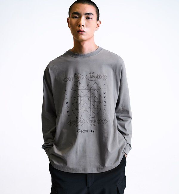 SHIPS「City Ambient Products: SHELTECH(R) グラフィック 長袖Tシャツ」|Tシャツ・カットソー|