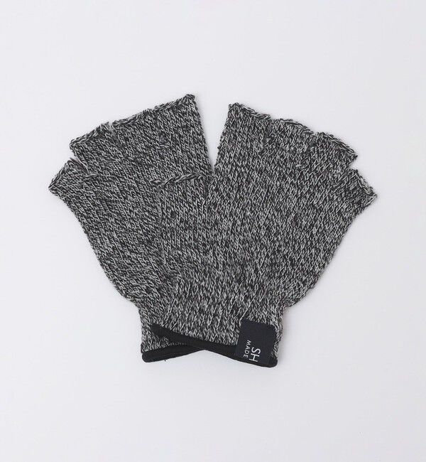 SHIPS「SHIPS: フィンガーレス ニット グローブ」|手袋|チャコールグレー