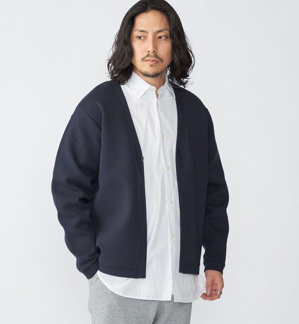 SHIPS「【WEB限定】SHIPS: ガスコットン ダブルニット 1ボタン カーディガン (セットアップ対応)」|カーディガン|
