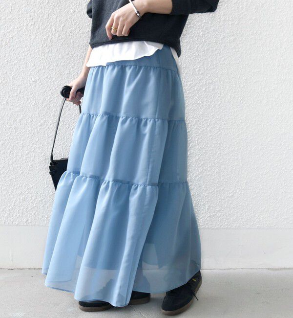 SHIPS for women「オーガンジー ティアード スカート」|スカート|