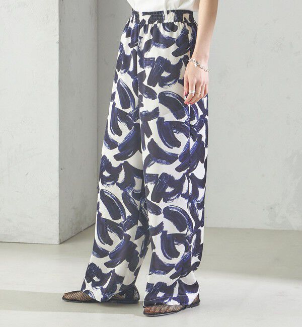 SHIPS for women「〈手洗い可能〉サテン プリント ドロスト パンツ」|その他|