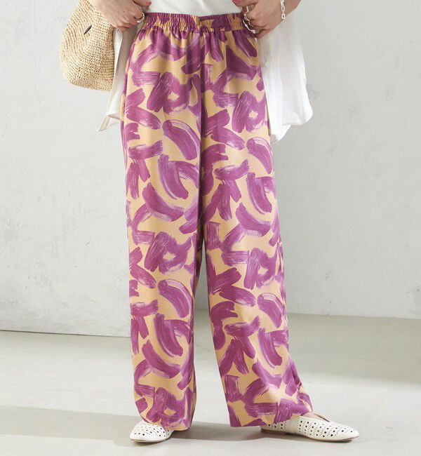 SHIPS for women「〈手洗い可能〉サテン プリント ドロスト パンツ」|その他|