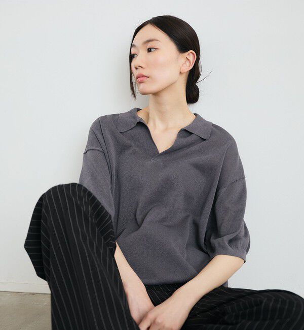 SHIPS「【City Ambient Products別注】crepuscule: JAPAN PAPER SKIPPER ニットポロ」|ポロシャツ|