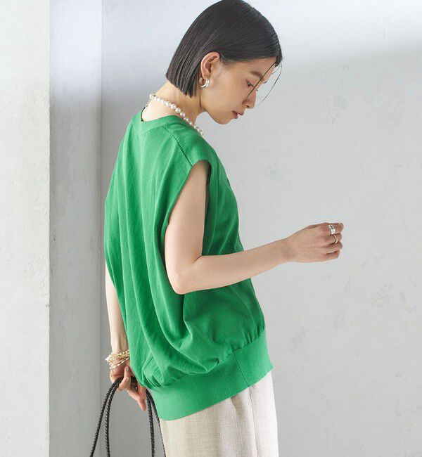 SHIPS for women「〈接触冷感 / 手洗い可能〉アイスコットン フレンチ スリーブ ジレ カーディガン」|ベスト・ジレ|