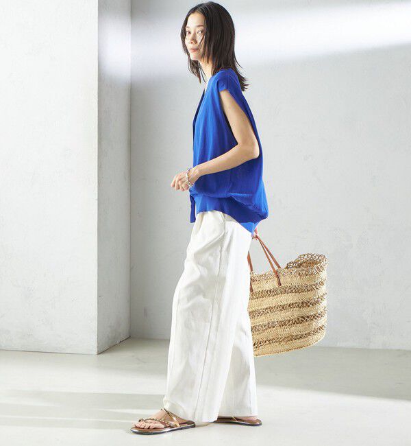 SHIPS for women「〈接触冷感 / 手洗い可能〉アイスコットン フレンチ スリーブ ジレ カーディガン」|ベスト・ジレ|