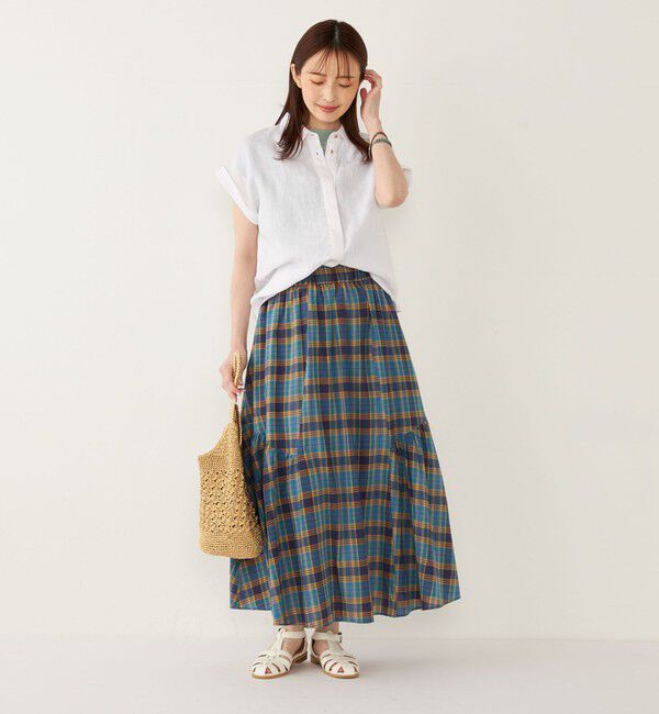 SHIPS Colors 「SHIPS Colors:〈手洗い可能〉マドラスチェック ギャザー スカート◇」|スカート|