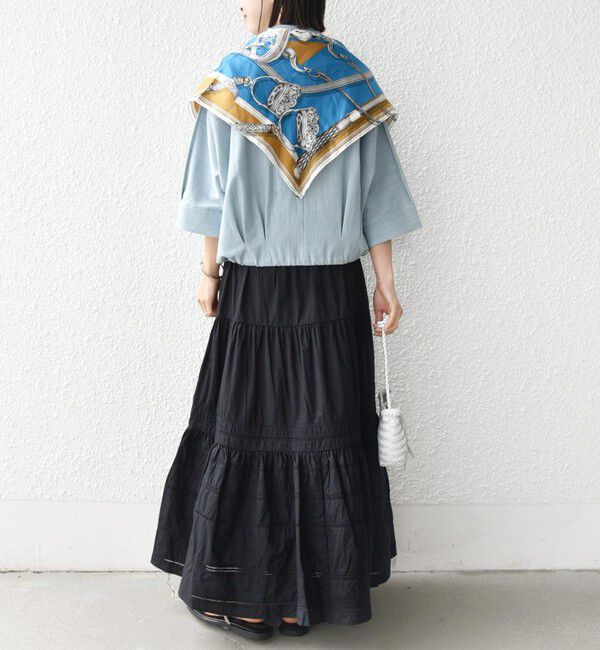 SHIPS for women「【WEB限定】〈手洗い可能〉デニム ライク タック 裾 ドロスト 羽織 シャツ」|シャツ・ブラウス|