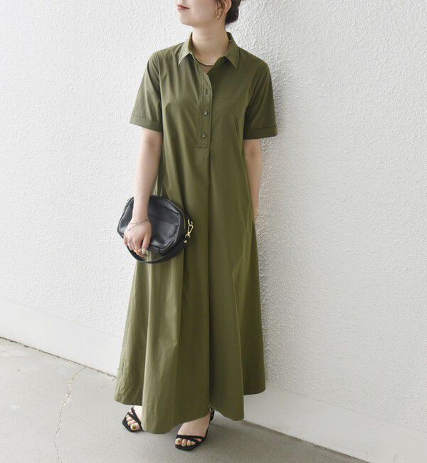 SHIPS any「SHIPS any:〈洗濯機可能〉タイプライター スキッパー フレア シャツ ワンピース」|ワンピース|