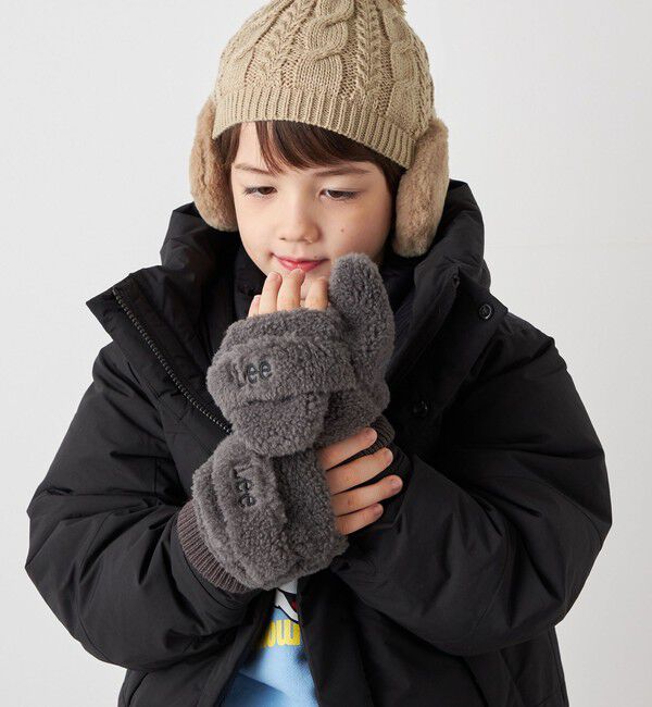 SHIPS any「Lee:  2WAY ボア ミトン グローブ <KIDS>」|手袋|グレー