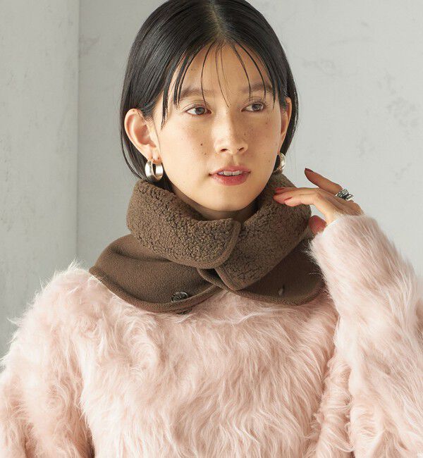 SHIPS for women「〈手洗い可能〉ボア フリース リバーシブル ネックウォーマー」|スヌード|