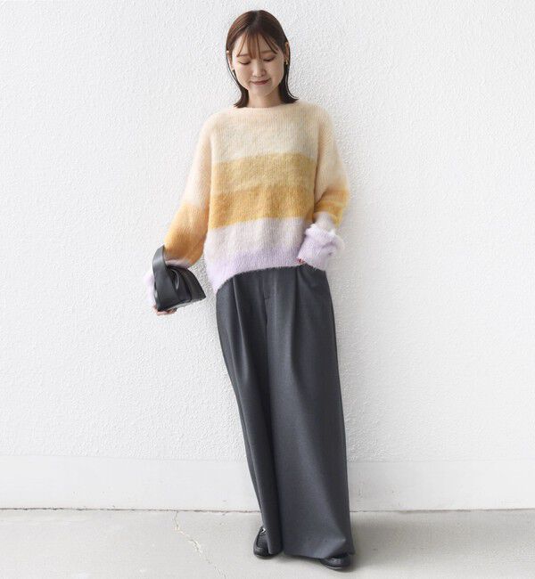 SHIPS for women「【WEB限定】〈手洗い可能〉モヘヤ混 グラデーション ニット プルオーバー」|ニット・セーター|