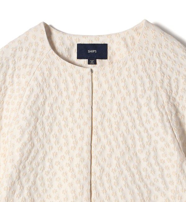 SHIPS for women「ミニ フラワー ジャカード ブルゾン（セレモニー対応可）」|ブルゾン・スタジャン|