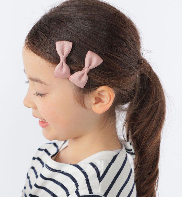 SHIPS KIDS「SHIPS KIDS:リボン ヘアクリップ 2コセット」|その他|ピンク